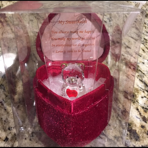 ⬇️ $66 new valentines gift heart glass teddy bear